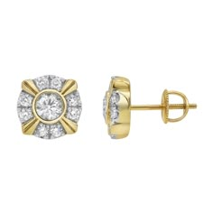 The Tudor 14K Yellow Gold Diamond Stud Earrings offer classic sophistication with their 0.76ct diamonds. Ideal for adding a touch of timeless elegance to any outfit. Metal: 14k Yellow Gold Earring Type: Stud Earrings Diamond Information: Natural Diamond Total Carat Weight: 0.76 ct. Diamond Color: HI Color Clarity: I1 Back Setting: Screw Back Yellow Gold Cluster Earrings With Diamond Accents, Classic 14k Gold Round Cut Cluster Earrings, Classic Yellow Gold Cluster Earrings Round Cut, Classic Cluster Halo Diamond Earrings, Classic Yellow Gold Cluster Earrings, 14k Gold Classic Round Cut Cluster Earrings, Yellow Gold Cluster Diamond Earrings With Vvs Clarity, Yellow Gold Cluster Diamond Earrings With Brilliant Cut, Classic Cluster Diamond Earrings With Vvs Clarity