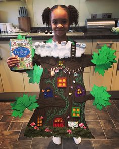 Wearable DIY Faraway Tree costume for World Book Day 2017. Based on The Enchanted Wood by Enid Blyton. Kids Book Character Costumes, Rose Costume