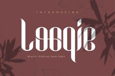 the font and numbers for leapp is shown in white on a maroon background with leaves