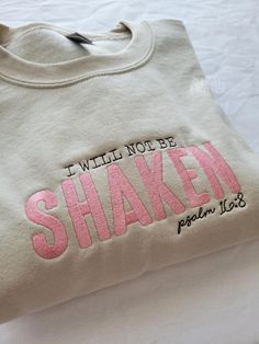 I Will Not Be Shaken Psalm 16:8, Embroidered Crewneck Sweatshirt, Embroidered Faith Based Apparel ✿ ❀ ✿ ❀ ✿   HOW TO ORDER   ✿ ❀ ✿ ❀ ✿ ▷ Choose sweatshirt size and color ▷ Double check measurements ▷ Add to Cart  ✿ ❀ ✿ ❀ ✿   SIZES   ✿ ❀ ✿ ❀ ✿ These sweatshirts are unisex sizing, please refer to the size chart in the pictures to determine the correct size. If you need a different size or color, please feel free to reach out and I'll let you know if it's possible. ✿ ❀ ✿ ❀ ✿   CARE INSTRUCTIONS   ✿ ❀ ✿ ❀ ✿ - Wash garment inside out - Machine wash cold with mild detergent - No bleach, no fabric softener - Tumble dry low, hang dry preferred - Do not dry clean (These instructions help prevent any damages to the design but please follow the garment's washing instructions as well) ✿ ❀ ✿ ❀ ✿   SWEA Christian Embroidered Sweatshirt, Psalm 16 8, I Will Not Be Shaken, Christian Gift Shop, Bible Verse Faith, Christian Embroidery, Christian Clothing Brand, Christian Shirts Designs, Psalm 16