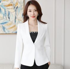 New Spring/ Fall Women One Button Jacket Casual Lapel Coats Suit Jacket Fashion ZXZ-M215 It is a Chinese brand,designed and made by China.   colors : white, yellow, red, rosy, brown, blue MATERIAL: Cotton Blend   Asian SIZE : S,M,L,XL,XXL,3XL,4XL,5XL     Condition: Brand new with tag. Item includes: 1pcs Jacket Notes: color differences allowed for light effects   Chinese sizes are different from others. Ages to fit are just for reference. Please choose the exact size of each body part measured by Centimeters.   Asian size S M L XL XXL 3XL 4XL Length(cm) 55 56 57 58 59 60 61 Bust(cm) 82 86 90 94 98 102 106 Shoulder(cm) 36 37 38 39 40 41 42 Sleeve Length(cm) 55 56 57 58 59 60 61 For Weight(kg) 40-45 45-50 50-55 55-60 60-65 65-70 70-75     Please allow 2-3cm error, manual measuremen PaymentDe White Business Blazer With Button Closure, White Single Button Blazer For Winter, White Notch Lapel Blazer For Office, White Winter Office Blazer, Winter White Business Casual Blazer, White Business Casual Winter Blazer, White Winter Business Casual Blazer, Winter Business Casual White Blazer, White Single-button Business Outerwear