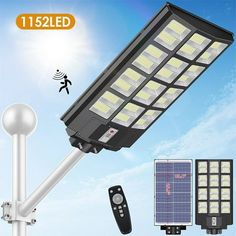 all in one solar street light with motion sensor and remote control for outdoor use,