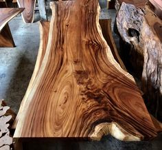 a table made out of wood in a shop