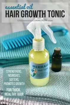 DIY Hair Growth Tonic {aka mermaid hair} Diy Hair Growth, Essential Oil Hair Growth, Hair Growth Tonic, Săpunuri Handmade, Hair Growth Spray, Boost Hair Growth, Homemade Hair Products, Essential Oils For Hair, Hair Diy