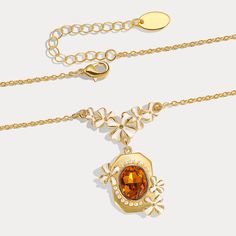 This Osmanthus Fragrans Pendant Necklace is an luxuriously exquisite piece. Handcrafted with beautiful enamel, it is an elegant accessory that will instantly upgrade any formal look. A timeless treasure, it is sure to become a cherished heirloom. DETAILS Plating: 18K Gold Materials: 18K Gold on Brass, Enamel, Artificial Gemstone Measurements: Length: 16.53"(42cm) + Extender: 2.56"(6.5cm) Weight: 13.7g Hypoallergenic design Ethereal Poetry, Osmanthus Fragrans, Neckline Details, Everyday Wear Jewelry, Astrology Jewelry, Astrology Necklace, Moon And Star Ring, Moon And Star Earrings, Nature Earrings