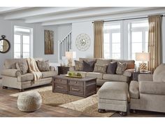 Kananwood Oatmeal Sofa, Loveseat, Oversized Chair and Ottoman - Ornate Home Ashley Sofa, Ashley Furniture Living Room, Furnitur Ruang Keluarga, Oversized Chair And Ottoman, Royal Furniture, Sofa Loveseat, Living Modern, Furniture Sofas, Chair And A Half