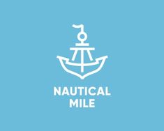 the nautical mile logo is shown in white on a light blue background with an anchor