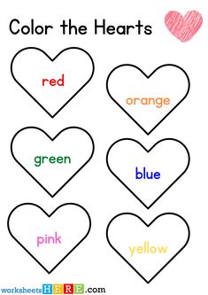 color the hearts worksheet for kids