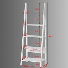 the measurements for a bookcase with three shelves on each side and one shelf below