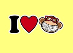 i love monkey with glasses on it's head and the word i heart in front of