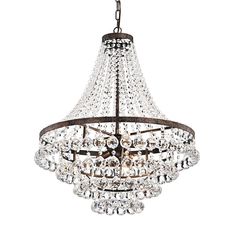 a crystal chandelier hanging from the ceiling