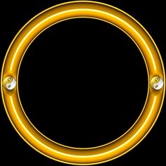 a yellow neon circle with two white dots on the center and an orange ring around it