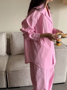 Women's Stripe Pajama Set – lalaholic Going To Sleep, Striped Pyjamas, Top Dress, To Sleep, Skirt Pants, Collar Shirts, Pajama Set, Dress Skirt, Pants Set