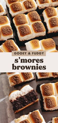 gooey and fudgey s'mores brownies on a baking sheet