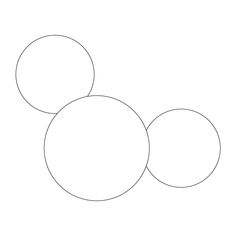 three circles on a white background