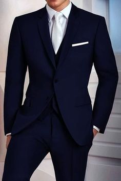 Formal Suits Men, Blue Suit Men, Navy Blue Suit, Business Dress, Navy Suit, Groom Suit