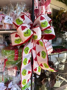 a close up of a bow on a store shelf