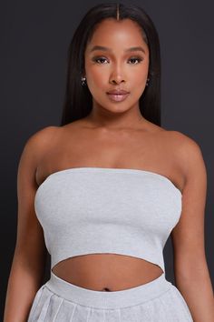 Glamorous Fitted Bandeau Tube Top, Glamorous Fitted Tube Top, Luxury Tube Top With Built-in Bra, Glamorous Black Bandeau Tube Top, Trendy Fitted Tube Top With Built-in Bra, Rush Week, Denim Skort, Boutique Style Outfits, Denim Cargo