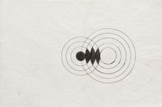 an abstract drawing on white paper with black circles in the center and two dots at the bottom