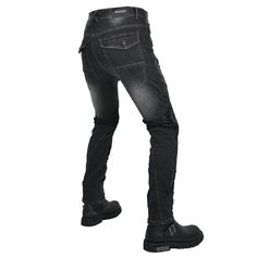 Upgrade your biker style with our Retro Motorcycle Meshed Off-Road Racing Jeans. Made with high-quality meshed fabric, these jeans offer maximum breathability and comfort while providing a slim fit style. Perfect for your all-season rides, these jeans are a must-have for any motorcycle enthusiast. CE Certified Knee Hip Protective Pads ⇨ The knee and hip pads are detachable and easy to mount. Insert them into their special pockets for added protection on the road. Reinforced Stitching ⇨ The pants feature reinforced stitching in critical areas to strengthen the connected parts. Knee and Lower Back Stretchable Pleats ⇨ The pleats on the lower back and on the knee contribute to the jeans’ stretchiness. Pursue that active lifestyle! Don’t let your pants restrict you from the things you want to Leather Motorcycle Gloves, Motorcycle Jeans, Hip Pads, Motorcycle Pants, Denim Vests, Motorcycle Vest, Retro Motorcycle, Open Face Helmets, Motorcycle Leather