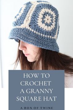 teen girl wearing crochet granny square hat Bucket Hat Pattern, Crochet Sun Hat, Crochet Scarf Pattern Free, Crochet Beanie Hat, Puff Stitch, Crochet Videos Tutorials, Knit Picks, Scarf Crochet Pattern, Crochet Headband