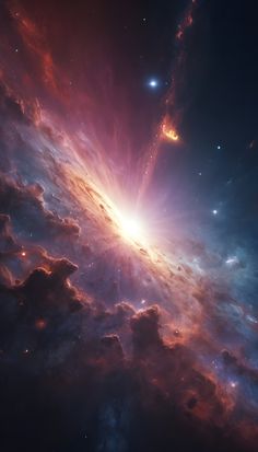 an artist's impression of a star in the center of a large, colorful cloud