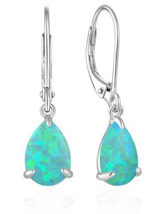 PRICES MAY VARY. >Concept Design：Opal Solitaire Dangle Drop Earring,classical design,the shimmering opal stone will add a touch of elegance to any outfit, the great accessory for any occasion >Jewelry Material：The Opal Teardrop Dangle Drop Earring is a gorgeous piece of hypoallergenic jewelry crafted from 925 Sterling Silver,ensuring both comfort and durability >Earrings Dimension：Opal leverback earrings,hight：1.06"(26.8mm),width:7mm and set with 7*10mm pear-cut created green opal >E Blue Opal Jewelry, Classical Design, Hypoallergenic Jewelry, Leverback Earrings, Green Opal, Opal Stone, Drop Earring, Opal Jewelry, Pretty Jewellery