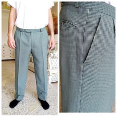 "Retro Pants Mens Pants Checkered Pants Plaid Pants Vintage Tartan Pants Golf Pants Disco Pants XL plaid bottom plaid Trousers height of the men in the photo - 190 cm Please refer to photos for details of condition. Condition: very good vintage Measurements: Length: 75 cm/29.53\" Total Length: 100 cm/39.37 \" Waist 100cm/ 39.37\" Rise: 28cm/ 11.02\" Size: XL note The color on the pictures may vary due to monitor settings and light reflections. Ready to ship Please do not hesitate to contact with Classic Plaid Bottoms With Pockets, Plaid Trousers With Pockets, Wide-leg Plaid Pants With Houndstooth Pattern, Classic Plaid Bottoms With Welt Pockets, Casual Plaid Bottoms With Welt Pockets, Classic Plaid Pants With Welt Pockets, Classic Wide Leg Plaid Pants, Casual Plaid Pants With Welt Pockets, Fitted Gingham Bottoms With Pockets