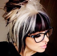 SO in love !!!!!! Black And White Hair, Grunge Hair, Platinum Blonde, Crazy Hair, Love Hair, Hair Today, Great Hair, Hair Dos