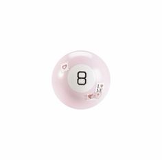 a pink billiard ball with the number 8 in it's center and white background