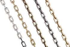 four different types of chains on a white background