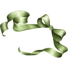 a green ribbon with a bow on it