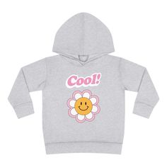 "Designed for seamless comfort, this Rabbit Skins personalized toddler hoodie features a jersey-lined, double-needle hemmed hood for enhanced durability. A 60% combed, ring-spun cotton, 40% polyester Elevate your child's style with our \"Cool\" Kids Hoodie - the ultimate blend of comfort, fashion, and attitude. This hoodie is designed to make your little one stand out with confidence and flair. Sleek Design: The \"Cool\" Hoodie boasts a sleek and modern design, perfect for fashion-forward kids. Kids Hoodie Back, Flower Hoodie, Hor Pink Hoodies Roddler, Toddler Hoodie, Fleece Hoodie, Suits You, Kids Hoodie, Sleek Design, Cool Kids