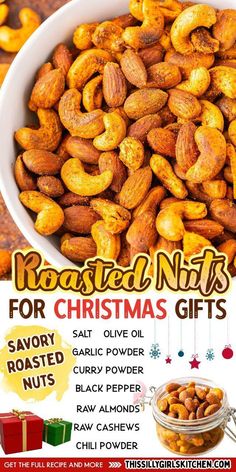 roasted nuts for christmas gifts in a bowl