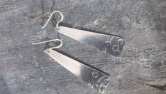 Hammered Sterling Silver Long Drop Earrings, Contemporary Hammered Sterling Silver Earrings, Earrings Sterling Silver, Sterling Earrings, Sterling Silver Earrings, United Kingdom, Dangle Drop Earrings, Hand Made, Dangle Earrings