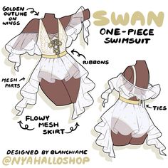 the instructions for how to make a swan costume