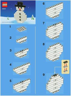 the instructions for how to build a snowman from lego's christmas movie set