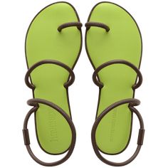 Welcome our newest sandal, Una Pitanga. This minimalist toe loop sandal has a puffy footbed for classic Havaianas comfort. Three circular straps complete this sleek look: one over the toes, another in the middle of the instep and one more around the heel. Available in a sophisticated but fun color palette for the perfect hue pop. Havaianas Women's Una Pitanga Sandals | Citronella | Size 9 Fun Color Palette, Kids Clogs, Jelly Flats, Trendy Patterns, Toe Loop Sandals, Kids Flip Flops, Havaianas Flip Flops, Baby Sandals, Fun Color