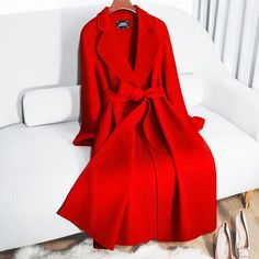 Women Overcoat Cashmere Blend Trench Outwear Oversize Loose Winter Bodywarm Chic | eBay Red Double-breasted Wool Coat For Winter, Luxury Red Chic Wool Coat, Red Oversized Long Coat Outerwear, Red Wool Double-breasted Outerwear, Woolen Coat Woman, Red Double-breasted Wool Outerwear, Women Overcoat, Woolen Coat, Cashmere Coat