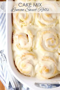 a casserole dish filled with cream cheese rolls