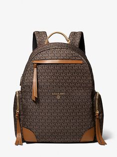 Meet the Prescott, a hands-free backpack that holds all your essentials in style. Covered in our iconic logo print and featuring chic tassel detailing on the zippers, this bag has multiple compartments to keep your items organized. Make it part of your back-to-school routine. School Routine, Michael Kors Backpack, Backpack Reviews, Shoulder Strap Bag, Bags Logo, Iconic Logo, Blue Backpack, Black Backpack, Signature Logo