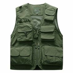 Men Fishing Hunting Hiking Tactical Multi Pocket Utility Vest Size:S-6XL Color:Black,Red,Gray ,Khaki,Army Green ,Navy ,Orange Material:Polyester Description:   Note: 1.Measured by hand ,may 1-2cm error.measure yourslef before order it. 2.As different computers display colors differently, the color of the actual itemmay vary slightly from the above images. 3.We can not guarantee 100% the customers can fit the shoes because of the individual size.We appreciate your understanding     Payment Delive Multi Pocket Vest, Hiking Vest, Fishing Photography, Fishing Vest, Travel Jacket, Outdoor Vest, Utility Vest, Hunting Jackets, Safari Jacket