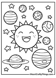 the solar system coloring page for kids