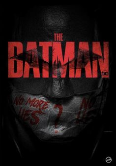 the batman movie poster is shown in black and red