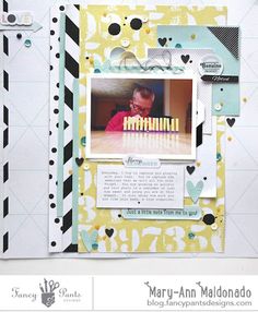 a scrapbook page with an image of a baby