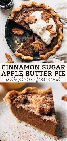 cinnamon sugar apple butter pie with gluten free crust is the perfect fall dessert