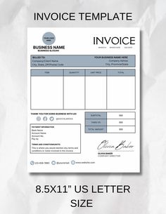 an invoice form is shown with the name and number on it, as well as