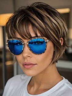 Short Shag Hairstyles Haircuts Small Forehead, Short Sharp Bob Haircut, Hallie Berry Hairstyles Short, Hairstyle For Round Face Short Hair, New Short Hairstyles For Women Over 50, Brown With Caramel Highlights Short Hair, Short Cropped Bob, Cute Short Length Hairstyles, "bixie" Haircut 90s Round Face