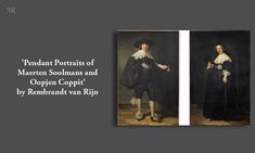 two paintings of people in black and white outfits