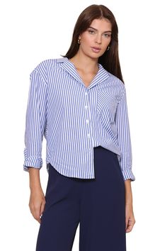 Amiri Shirt Blue Collared Shirt With Vertical Stripes, Casual Blue Shirt With Vertical Stripes, Blue Vertical Striped Shirt For Work, Blue Vertical Stripe Shirt For Work, Blue Vertical Stripes Button-up Shirt, Blue Striped Shirt For Work, Blue Vertical Striped Collared Top, Business Casual Vertical Stripes Button-up Tops, Spring Business Casual Tops With Striped Collar